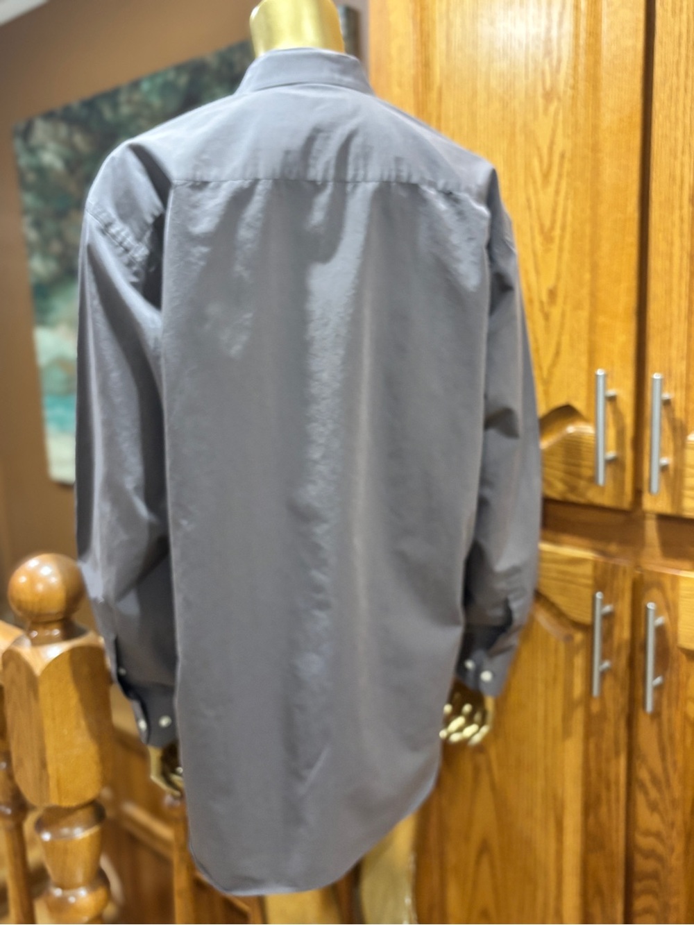 Vintage Christian Dior Monsieur Men's Gray Long-Sleeve button down Dress Shirt - Picture 5 of 11